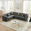 LLappuil Sectional Sofa, 111" Chesterfield Sofa with Curved Arm Button Tufted, Velvet Cloud Sofa Couch for Living Room Gray