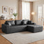 LLappuil 108" Sectional Sofa, Modular Sectional Couch with Left Chaise, Deep Seat Faux Leather Cloud Sofa for Living Room