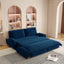 LLappuil 73" Pull Out Sofa Bed Queen Size, Velvet Loveseat Sofa Couch Convertible Sofa Bed for Living Room Blue