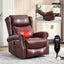 LLappuil Recliner Chair, 360° Swivel Massage Recliner Chair with Heat, Genuine Leather Nursery Glider Rocker Manual Recliner Chair with Side Pockets for Living Room, Bedroom Red