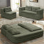 LLappuil Sectional Sofa Bed, Futon Convertible Sofa Bed King Size, Plush Corduroy Loveseat Sofa Couch for Living Room Green