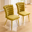 LLappuil Dining Chair Set of 2, 2 Piece Upholstered Accent Chairs for Dining Room, Living Room Yellow