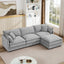 LLappuil Modular Sectional Sofa, Sectional Couch with Movable Ottoman, Chenille 4 Seat Cloud Sofa Couch for Living Room Gray