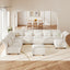 LLappuil Modular Sectional Sofa, Sectional Couch with Storage Seat, Oversized Corduroy Sofa Couch with Adjustable Arms Backs for Living Room Beige