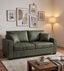 LLappuil 69" Loveseat Sofa, Upholstered Couch with 2 Throw Pillows for Living Room, Foil Fabric Green