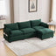 LLappuil Sectional Sofa, 4 Seat Corduroy Cloud Sofa Couch with Reversible Ottoman for Living Room Green