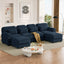 LLappuil 132" Sectional Sofa, U Shaped Modular Sectional Couch with Double Movable Ottoman, Cloud Corduroy Sofa Couch for Living Room