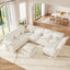 LLappuil Modular Sectional Sofa, Sectional Couch with Storage Seat, Oversized Corduroy Sofa Couch with Adjustable Arms Backs for Living Room Beige