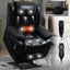 LLappuil Lift Power Recliner Chair, Dual Motor 8-Point Vibration Massage Recliner Chair with Heat, Genuine Leather Nursery Glider Rocker Recliner Chair for Living Room, Bedroom Black