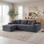 LLappuil 106" Sectional Sofa, Modular Sectional Couch with Left Chaise, Deep Seat Corduroy Cloud Sofa for Living Room