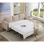 LLappuil Pull Out Sofa Bed Queen Size, 82" 3 Seat Sofa Convertible Sofa Bed, Velvet Sofa Couch with Memory Foam Mattress for Living Room Beige