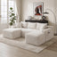 LLappuil Sectional Sofa, 106" U Shaped Modular Sectional Couch with Left Chaise, Cloud Courduroy Sofa Couch with Movable Ottoman for Living Room White