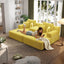 LLappuil 2 Piece Chaise Lounge Chair Indoor, Corduroy Boneless Sofa Bed, Deep Seat Sleeper Couch Reading Chairs, Cloud Sofas Couches for Living Room, No Assembly Required Yellow