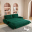 LLappuil 73" Pull Out Sofa Bed Queen Size, Velvet Loveseat Sofa Couch Convertible Sofa Bed for Living Room Green