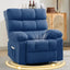 LLappuil Recliner Chair, 360° Swivel Recliner Chair, Nursery Glider Rocker Recliner Chair, Single Reading Chair with Side Pockets for Living Room, Bedroom Blue