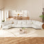 LLappuil Modular Sectional Sofa, Oversiezed Curved Sectional Couch with Storage & Hexagon Seat, Corduroy Sectional Sofa with Adjustable Arms & Backs for Living Room Beige