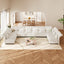 LLappuil Modular Sectional Sofa, Sectional Couch with Adjustable Arms Backs & Storage Seat, Oversized Corduroy Sofa Couch for Living Room Beige