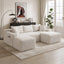 LLappuil Sectional Sofa, 94.5" U Shaped Modular Sectional Couch with Left Chaise, Cloud Courduroy Sofa Couch with Movable Ottoman for Living Room White