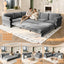 LLappuil Sectional Sofa, Sectioanl Couch with Pull Out Sofa Bed King Size, Chenille Sofa Conertible Sofa Bed for Living Room