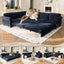 LLappuil Sectional Sofa, Sectioanl Couch with Pull Out Sofa Bed King Size, Chenille Sofa Conertible Sofa Bed for Living Room