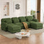 LLappuil 132" Sectional Sofa, U Shaped Modular Sectional Couch with Double Movable Ottoman, Cloud Corduroy Sofa Couch for Living Room