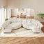 LLappuil Modular Sectional Sofa, Oversiezed Curved Sectional Couch with Storage & Hexagon Seat, Corduroy Sectional Sofa with Adjustable Arms & Backs for Living Room Beige
