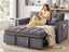 LLappuil Pull Out Sofa Bed, Loveseat Sofa Convertible Sofa Bed, Velvet Sofa Couch for Compact Space Dark Gray