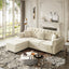 LLappuil Modular Sectional Sofa, 3 Seat Velvet Sofa with Ottoman for Living Room Beige