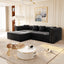 LLappuil Modular Sectional Sofa, Oversized Floor Sofa Convertible Sleeper Sofa Bed King Size, Velvet 3 Seater Sofa with Movable Ottoman for Living Room