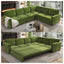 LLappuil Sectional Sofa Couch, Oversized Chenille Sofa with Pull Out Sofa Bed for Living Room Olive