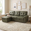 LLappuil 88" Sectional Sofa, Mid-Century L Shaped Sectional Couch with Pull Out Sofa Bed, Convertible Sofa Bed with Storage Chaise for Living Room, Foil Fabric Black
