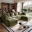 LLappuil 122" Sectional Sofa, U Shaped Sectional Couch with Double Ottoman, Linen Boneless Cloud Couch for Living Room