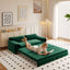 LLappuil 66" Loveseat Sofa, Pull Out Sofa Bed Queen Size, Velvet Sofa Couch Convertible Sofa Bed for Living Room