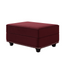 LLappuil Ottoman Square Footrest for Modular Sectional Sofa, Velvet Foot Stool for Living Room Red