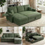 LLappuil 84" Sectional Sofa, Sectional Couch with Pull Out Sofa Bed Convertible Sofa Bed, Corduroy Sofa Couch with Storage Chaise, Small Desktop, Cup Holders, Charging Port for Living Room Green