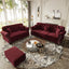 LLappuil Modular Sectional Sofa, 5 Seat Velvet Sofa with Ottoman for Living Room Red