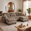 LLappuil 101" Sectional Sofa, Modular Sectional Couch with Double Movable Ottoman, Chenille Cloud Sofa Couch for Living Room