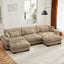 LLappuil 130" Sectional Sofa, Modular Sectional Couch with Double Movable Ottoman, Oversized Velvet Cloud Couch for Living Room