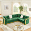 LLappuil Sectional Sofa, 106" Chesterfield Sofa with Curved Arm Button Tufted, Velvet Cloud Sofa Couch for Living Room Green
