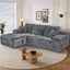 LLappuil 108" Sectional Sofa, Modular Sectional Couch with Right Chaise, Boneless Corduroy Cloud Sofa for Living Room Gray
