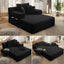 LLappuil Chaise Lounge Chair Indoor, Corduroy Boneless Sofa Bed, Deep Seat Sleeper Couch Reading Chairs, Cloud Sofas Couches for Living Room, No Assembly Required Black