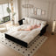 LLappuil Queen Size Pull Out Sofa Bed, 75" Oversized Loveseat Sofa Convertible Sleeper Sofa Bed, Velvet Sofa Couch for Living Room Apartment Beige