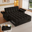 LLappuil Pull Out Sofa Bed Full Size, 65" Loveseat Sofa Convertible Sofa Bed, Chenille Sofa Couch with Small Toptable, Charging Port, Hidden Storage Armrest for Living Room Black
