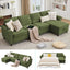 LLappuil Sectional Sofa, 107" Sectional Couch with Pull Out Sofa Bed Queen Size, 4 Seat Velvet Sofa with Memory Foam Mattress for Living Room Green