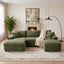 LLappuil Sectional Sofa, 94.5" U Shaped Modular Sectional Couch with Right Chaise, Cloud Courduroy Sofa Couch with Movable Ottoman for Living Room Green