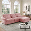 LLappuil 98" Sectional Sofa, L Shaped Modular Sectional Couch with Movable Ottoman, Cloud Chenille Sofa Couch for Living Room