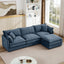 LLappuil Modular Sectional Sofa, Sectional Couch with Movable Ottoman, Chenille 4 Seat Cloud Sofa Couch for Living Room Blue