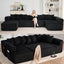 LLappuil 146" Sectional Sofa, U Shaped Sectional Couch with Chaise, 5 Seat Corduroy Sofa Convertible Sleeper Sofa Bed for Living Room Gray