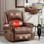 LLappuil Recliner Chair, 360° Swivel Massage Recliner Chair with Heat, Nursery Glider Rocker Manual Recliner Chair with Side Pockets for Living Room, Bedroom Light Brown