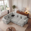 LLappuil Sectional Sofa, 103" Sectional Couch with Pull Out Sofa Bed, 6 Seat Corduroy Sofa with USB Charging Port, Corner Coffee Tabletop, Cup Holder Convertible Sofa Bed for Living Room Light Gray